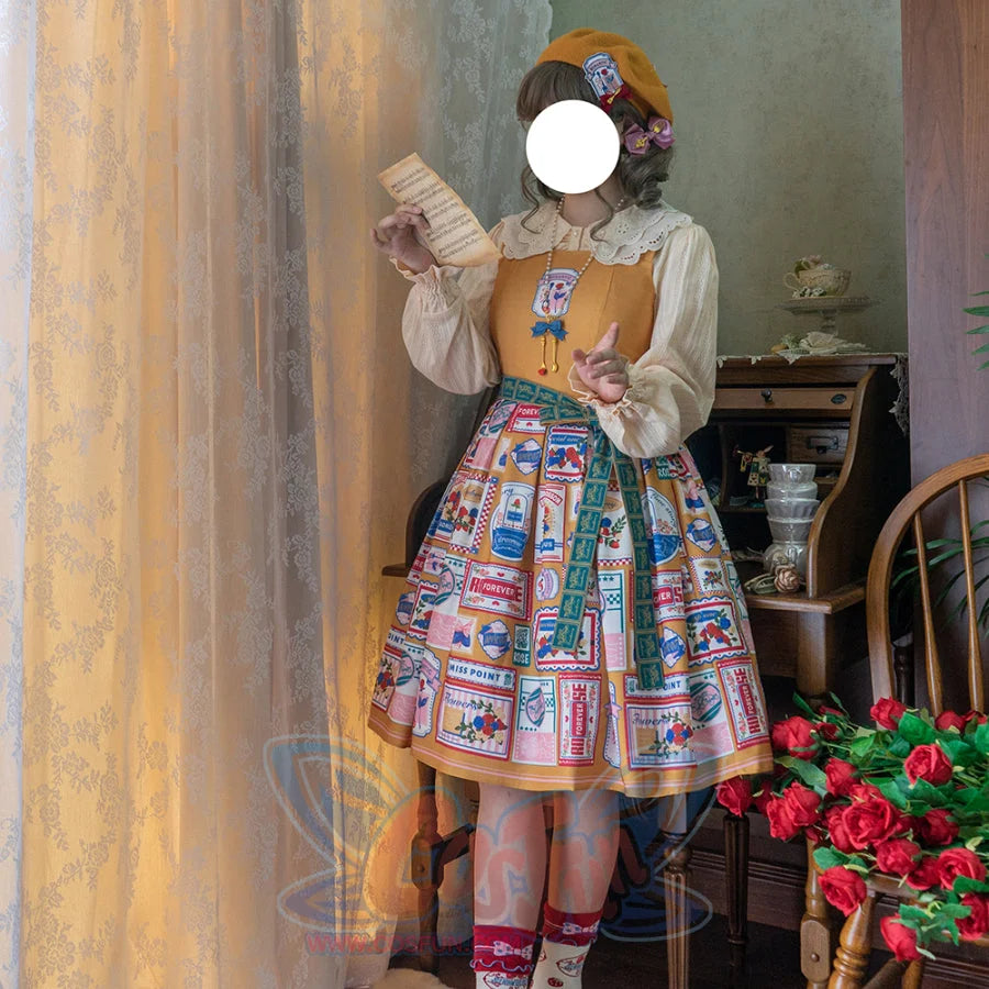 American Style Vintage Daily Lolita Jumper Skirt - cosfun