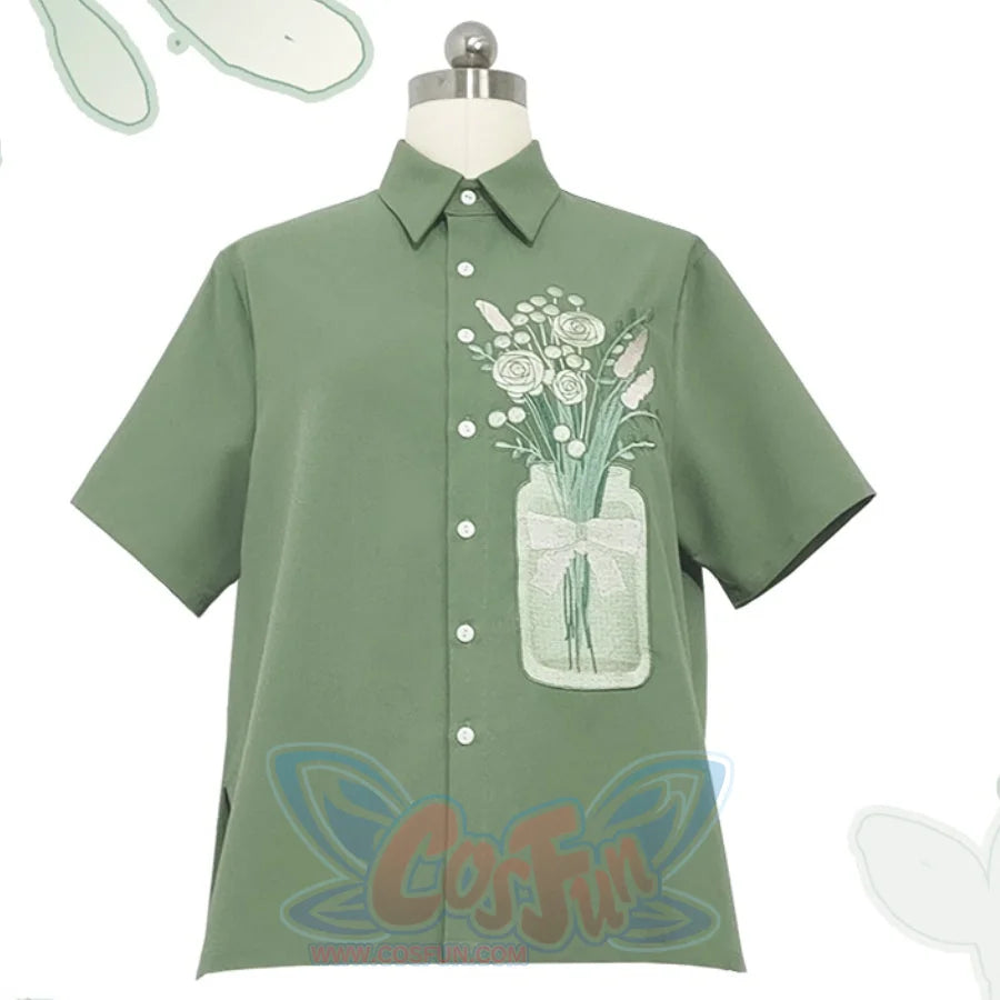 Summer Vintage Embroidered Lolita Short-sleeved Shirt Green / S