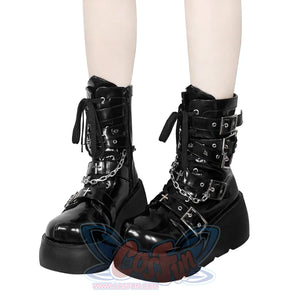 Original Spice Girl Lolita Round Toe Short Boots S22657 - cosfun