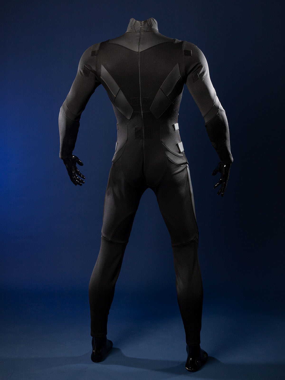 Nightwing cosplay costume - Back detail with wingding symbol and black fabric