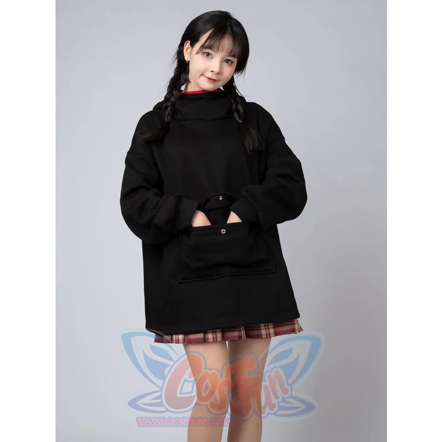 Original Oversized Black Bat Hooded Sweatshirt N00716 Sweatshirt