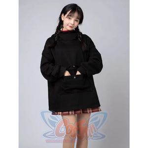 Original Oversized Black Bat Hooded Sweatshirt N00716 Sweatshirt
