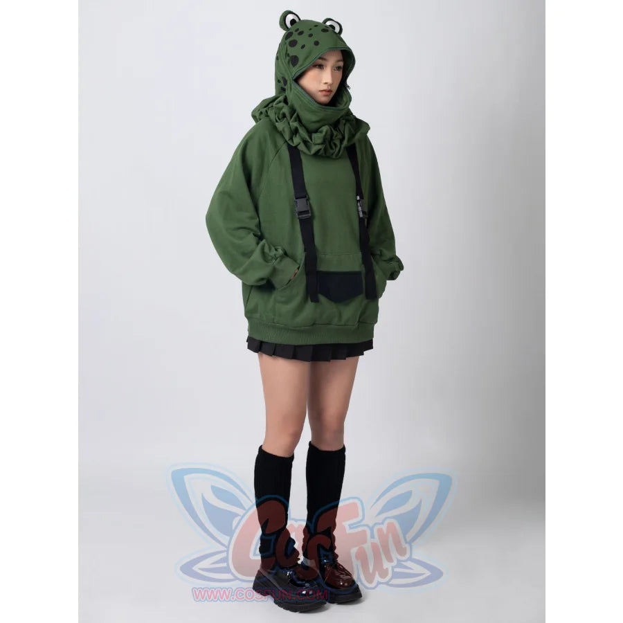 【READY TO SHIP + FREE SHIPPING】COSFUN Original Animal Tales: The Frog Prince Green Pullover Full Zip Hoodie IF0001