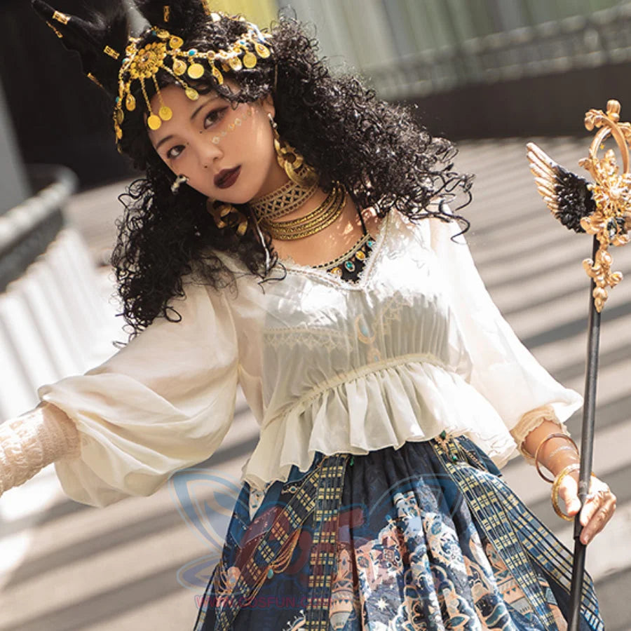 Egypt Style Lolita Backless Long Sleeve Smock and Vest
