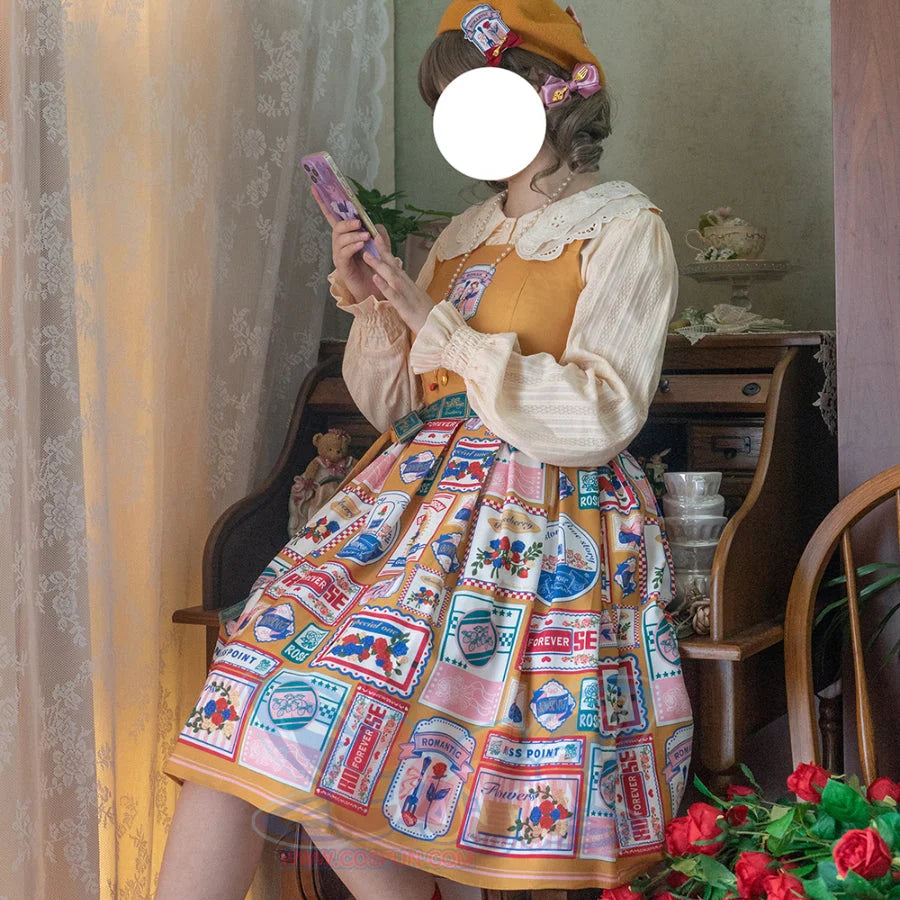 American Style Vintage Daily Lolita Jumper Skirt - cosfun