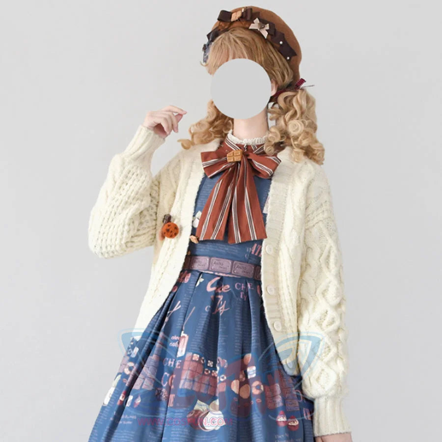 Winter Loose Lolita Knitted Sweater Coat - cosfun