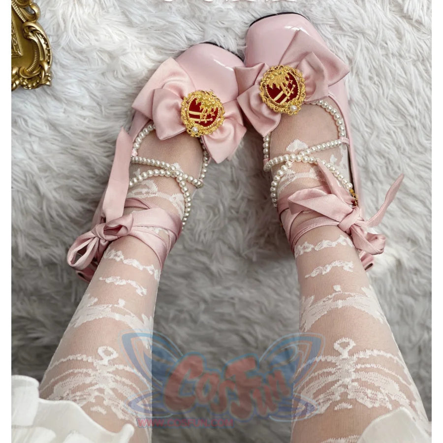 Summer Bow Knot Silk Stockings Lolita Stockings White