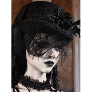 Blood Supply Gothic Dark Pattern Top Hat side view