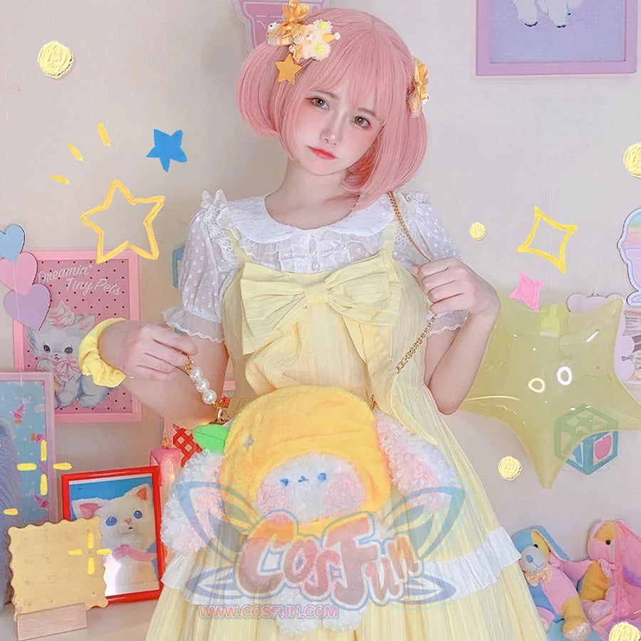 Lovely Lolita Lemon Dog Crossbody Bag Yellow
