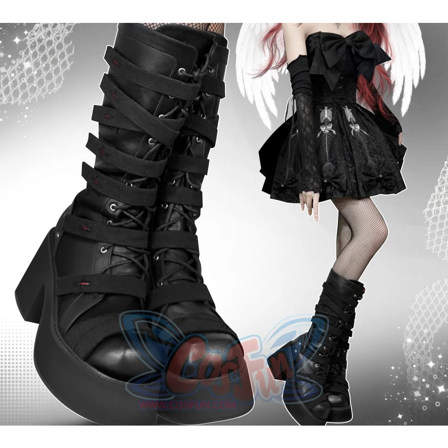 Broken Made Old Bound Cross Mid Boots S22989 Shoes