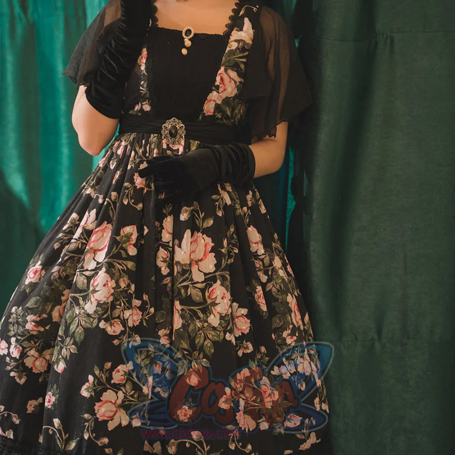 Rose of French Elegant Summer Lolita Short-sleeved Dress