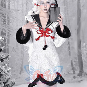 New Year Gothic Sailor Collar Long Sleeve Dress