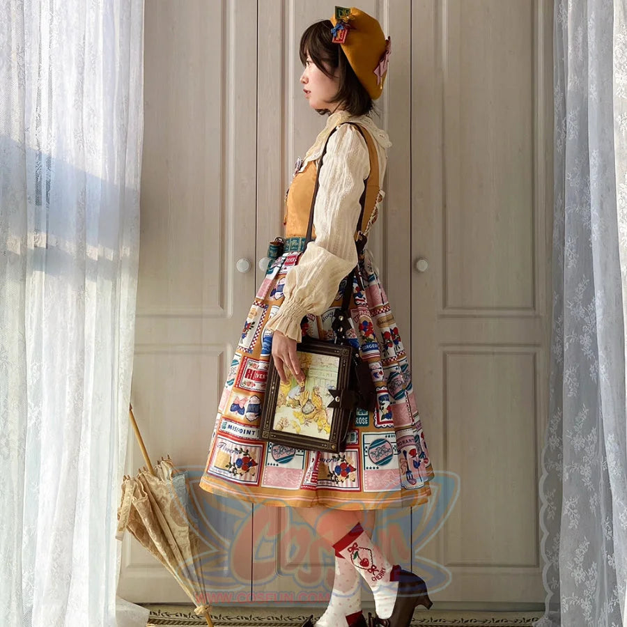 American Style Vintage Daily Lolita Jumper Skirt - cosfun