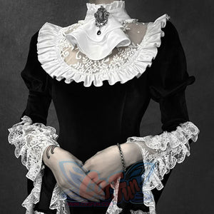Medieval Vampire Lace Velvet Long Sleeve Fishtail Dress