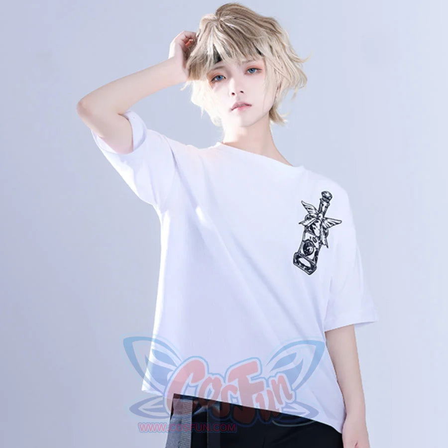 Summer Embroidered Loose Short-sleeved Top White / M