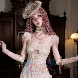 Rococo Duchess Heart Cutout Lace Bow Cami Dress