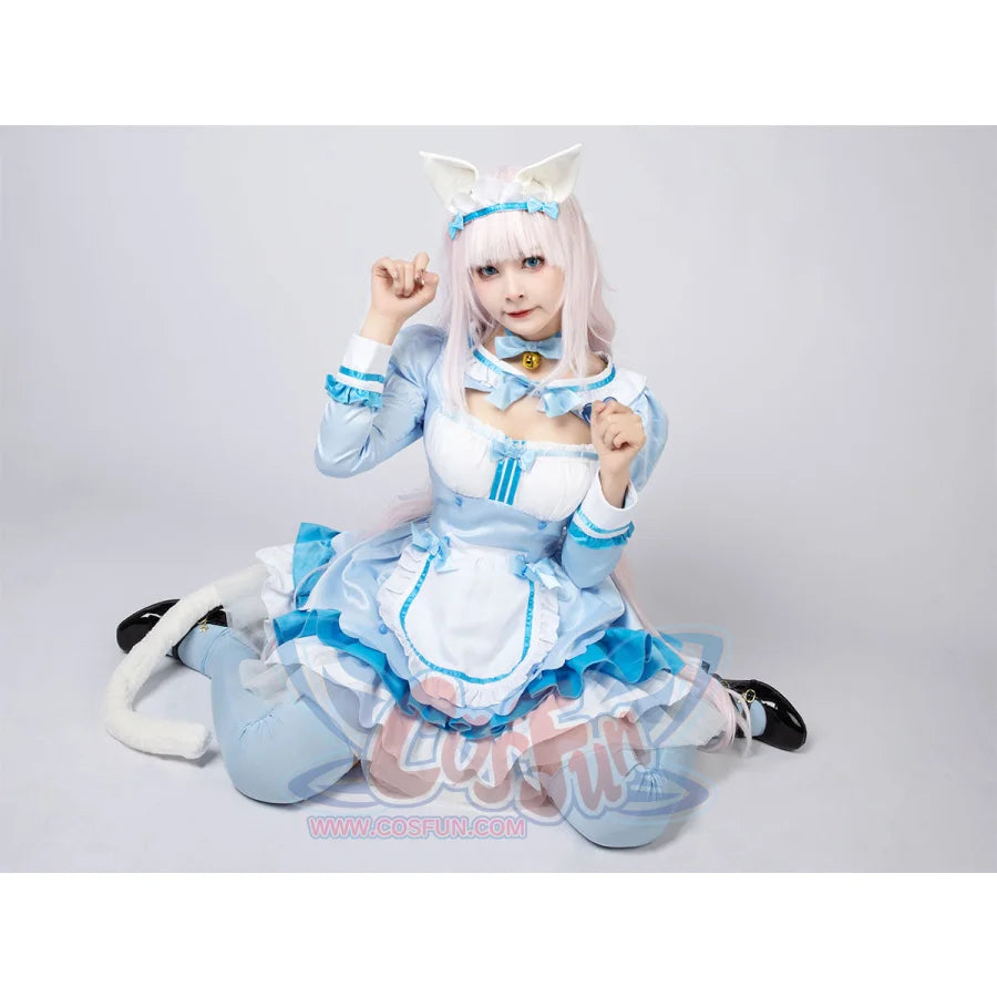 Nekopara Vanilla Cosplay Costume Blue Maid Outfit C00659 Costumes