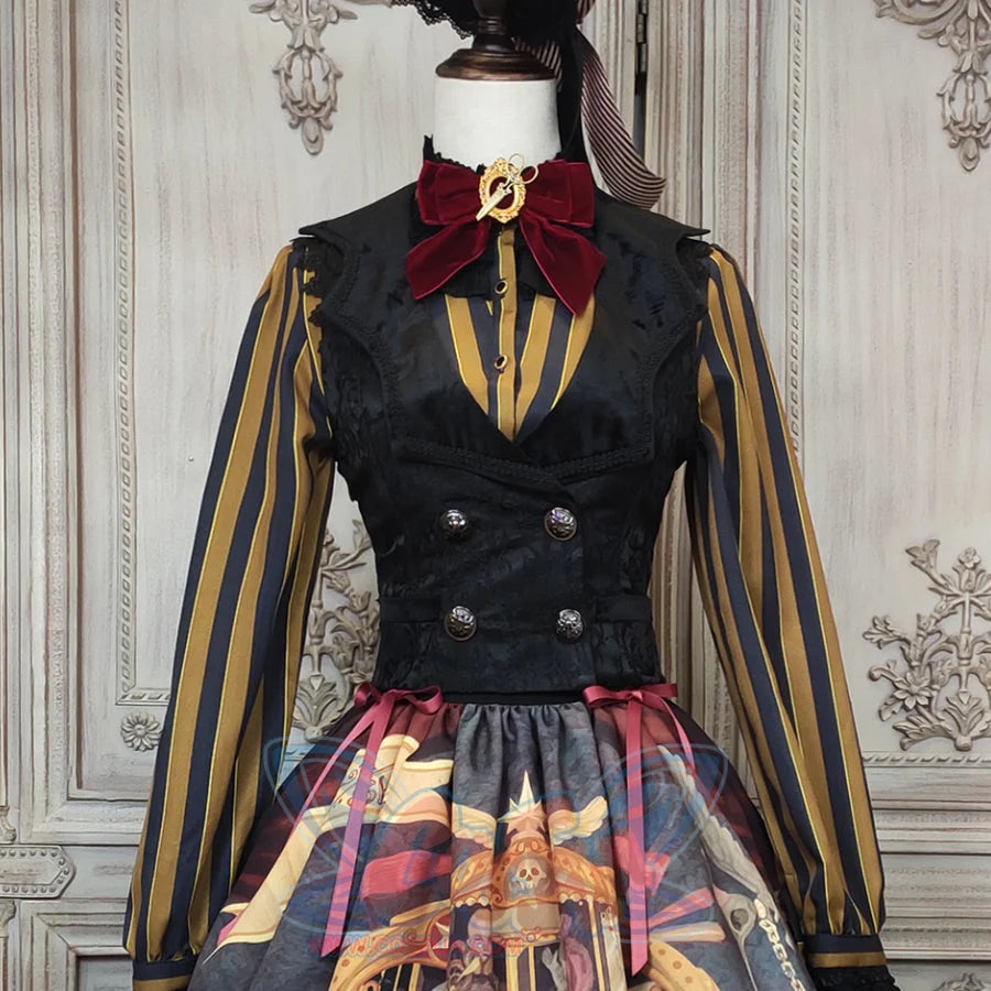 Vintage Slim Lolita Double-breasted Vest - cosfun