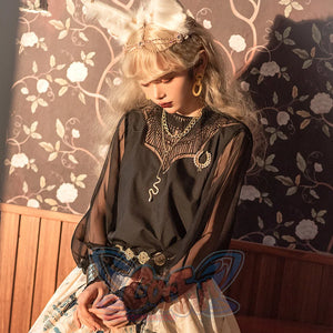 Egypt Style Embroidered Lolita Long Sleeve Shirt - cosfun