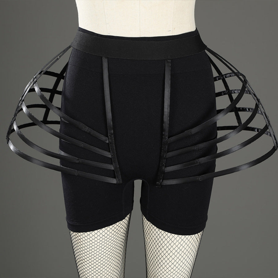 Addams black evening dress petticoat cage skirt