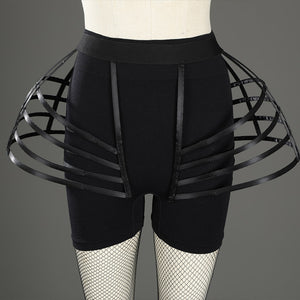 Addams black evening dress petticoat cage skirt