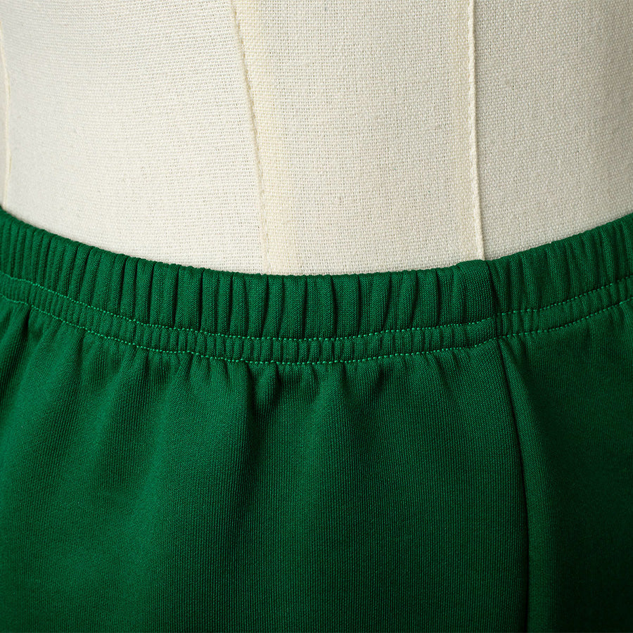 Agnes DeMille cosplay costume waistband detail of green cotton short leggings with stitching