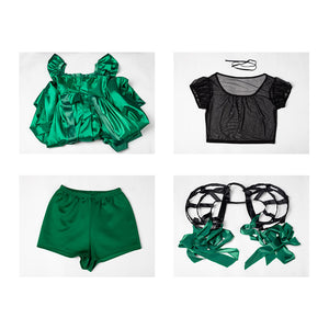 Agnes DeMille cosplay costume complete set with dress, inner shirt, petticoat, and short leggings