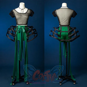 Agnes DeMille cosplay costume inner shirt comparison front and back with petticoat