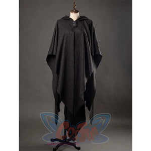 Front perspective of the Ahsoka cosplay cloak on a mannequin, highlighting its hooded design and textured fabric.