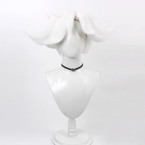Hazbin Hotel Angel Dust Cosplay Wig Short Silver Hair N09959
