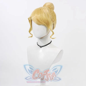 The bangs of the wig are slightly curly, and there are also long curly sideburns on both sides, there is an elastic band at the bottom to fix the wig.