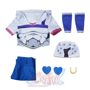 Anime Johnny Joestar Cosplay Costume, includes hat, hooded T-shirt, pants, wristbands, 3D heart prop, 3D hat prop.
