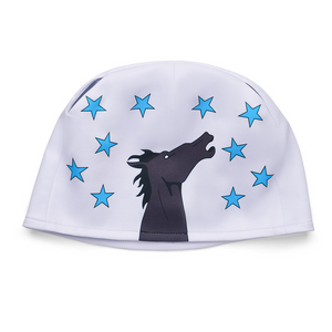 Anime Johnny Joestar Cosplay Costume, a hat with a blue star and black horse print.