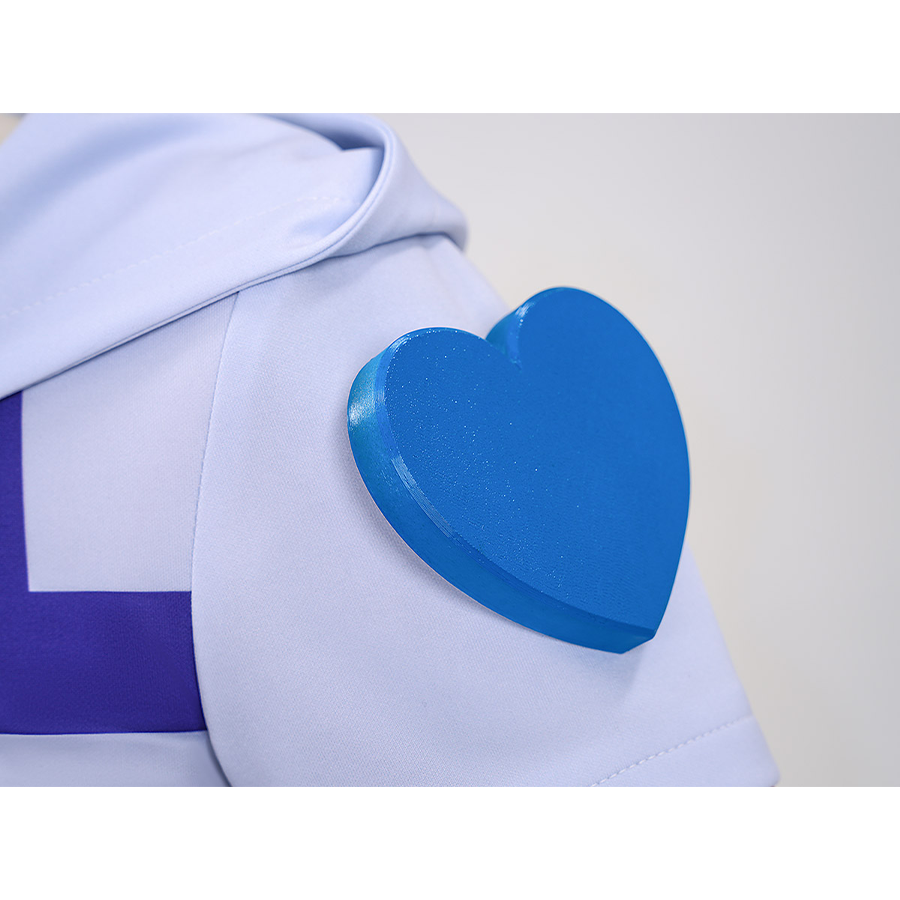 Anime Johnny Joestar Cosplay Costume, white hooded T-shirt with heart props on both shoulder.