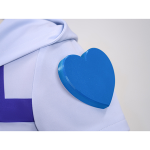 Anime Johnny Joestar Cosplay Costume, white hooded T-shirt with heart props on both shoulder.