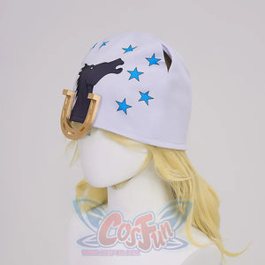 Anime Johnny Joestar Cosplay Costume, a hat with a star and horse print, the hat has holes on both sides.