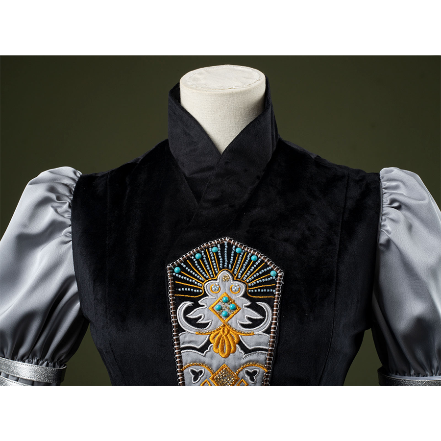 Attack of the Clones Padmé Amidala Cosplay Costume, black cross-neck vest.