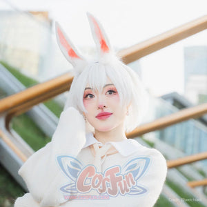 BEASTARS Haru Cosplay Wig White rabbit Cosplay Bob Hair N00141