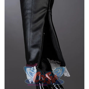 Baldur’s Gate 3 Astarion Cosplay Costume cuffs,  the lower part of sleeves is black PU leather with white lace cuffs, zippers on sleeves.