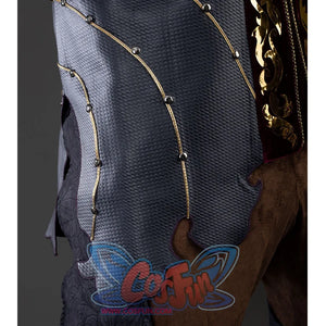 Baldur’s Gate 3 Astarion Cosplay Costume jacket hem,the hem of the jacket is designed in a wavy shape, with gold thread and metal studs to add texture.