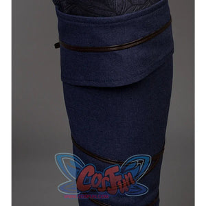Baldur’s Gate 3 Astarion Cosplay Costume leggings  is denim blue with thin black PU leather straps.