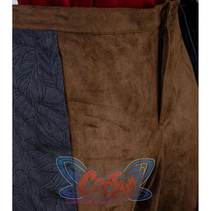 Baldur’s Gate 3 Astarion Cosplay Costume pants, the upper part of the pants is brown, and the legs are blue with fine texture.