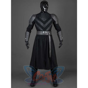 Displays the Baylan Skoll cosplay costume without the cloak, emphasizing the armored tunic, belt, and pants.