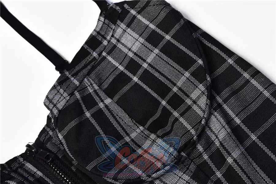 Gothic Grunge Spaghetti Strap Plaid Mini Dress mp005895 - cosfun Gothic Grunge Spaghetti Strap Plaid Mini Dress mp005895 - cosfun