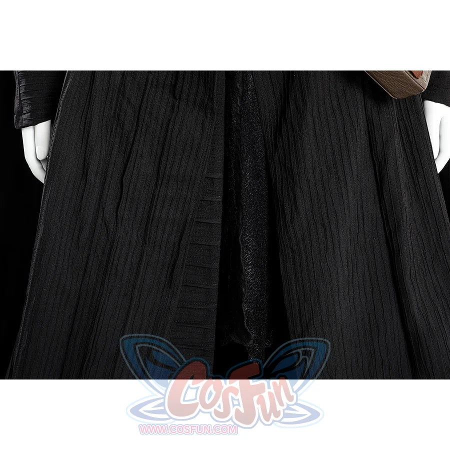 Elphaba cosplay costume trousers detail showcasing pleated design and black fabric texture