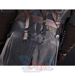 Yharnam Cosplay Costume lower back view showing leather straps and buckle details