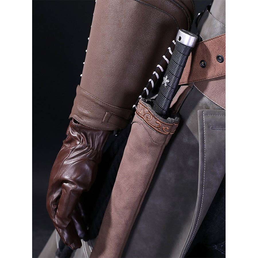 Yharnam Cosplay Costume waist detail showing leather glove and weapon holster
