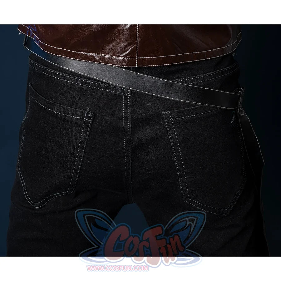 Bloodborne Hunter Ludwig Cosplay costume&#39;s pants is black with white lines, same as the coat and shawl,there is a belt on the waist.