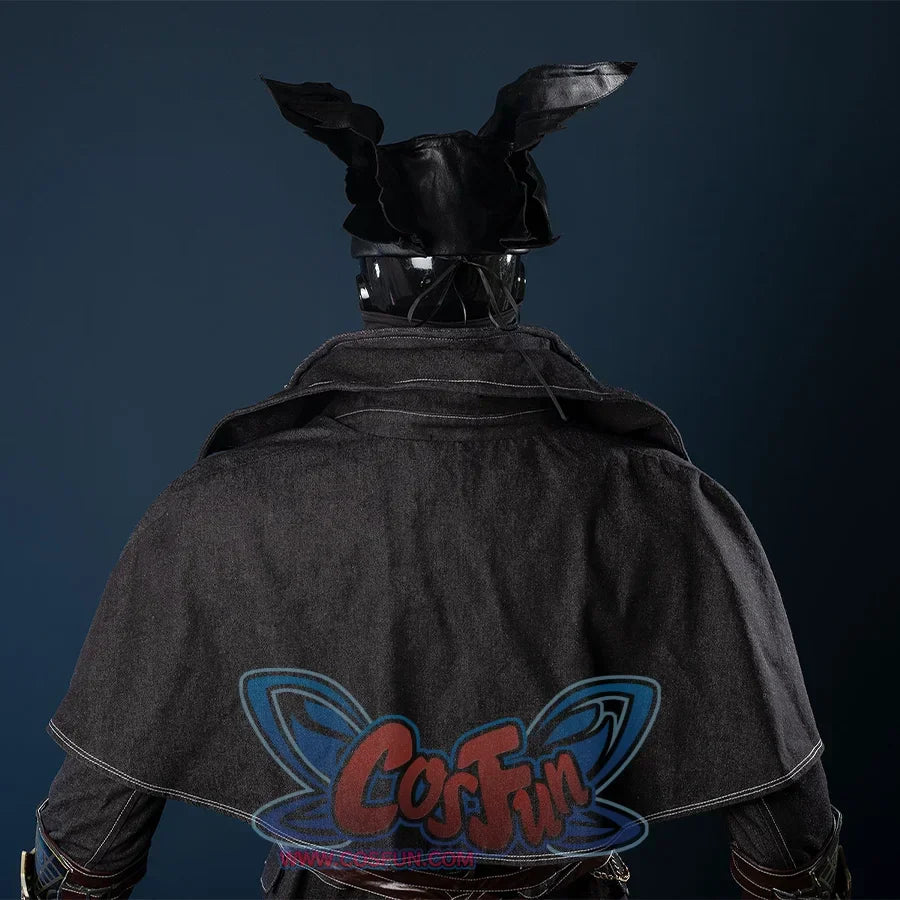 Bloodborne Hunter Ludwig Cosplay costume about shawl are made of the  black denim fabric, showing a strong Gothic style, three-dimensional and stylish collar.