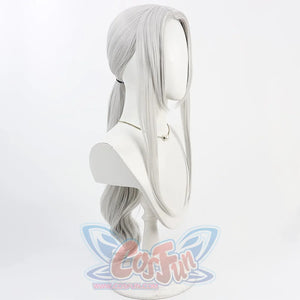 Bloodborne Hunter Maria Cosplay sliver-white wig with long sideburns, left side view